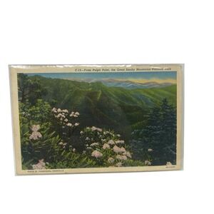 Pulpit Point Great Smoky Mountains Nat. Park Curt‎ Teich Vintage Linen Postcard